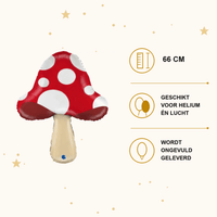 Paddenstoel Folie Ballon 66 cm - Ballonnenshop.nl