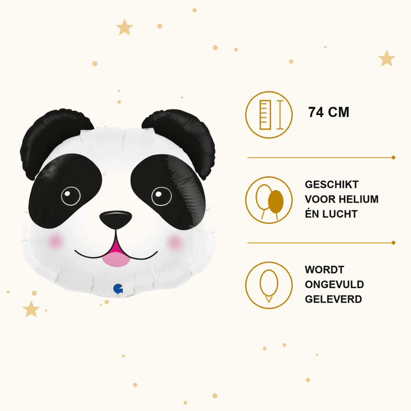 Panda Folieballon Grabo - 74 cm - Ballonnenshop.nl
