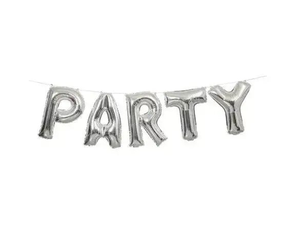 Party Letter Ballonnen Zilver 36 cm - Ballonnenshop.nl