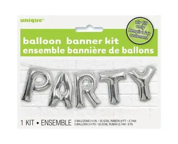 Party Letter Ballonnen Zilver 36 cm - Ballonnenshop.nl