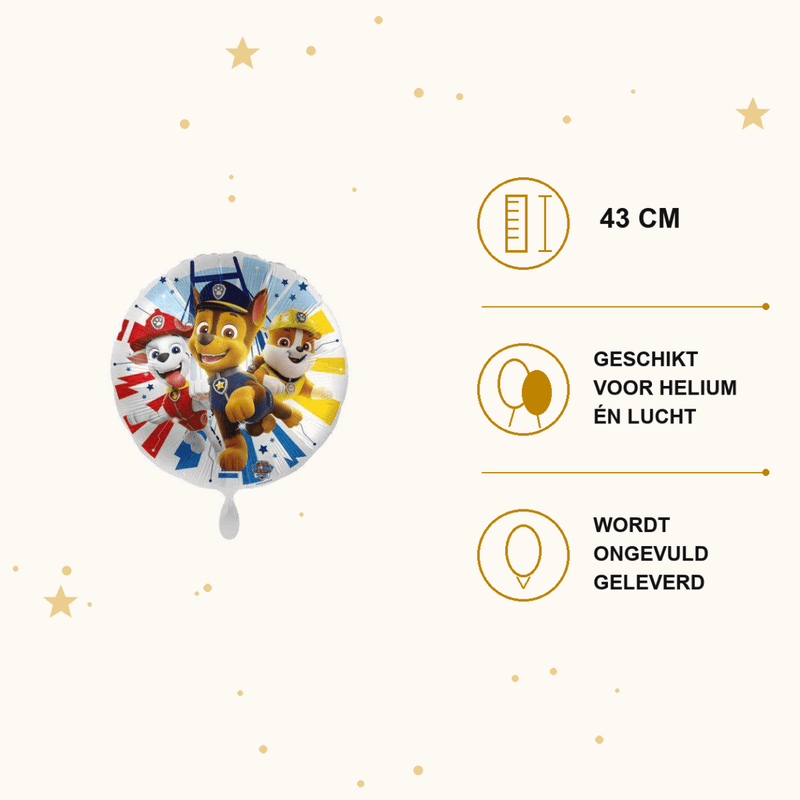 Paw Patrol Folie Ballon - 43 cm - Ballonnenshop.nl