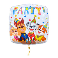 Paw Patrol Party Ballon Wit – met helium gevuld, met gouden lint