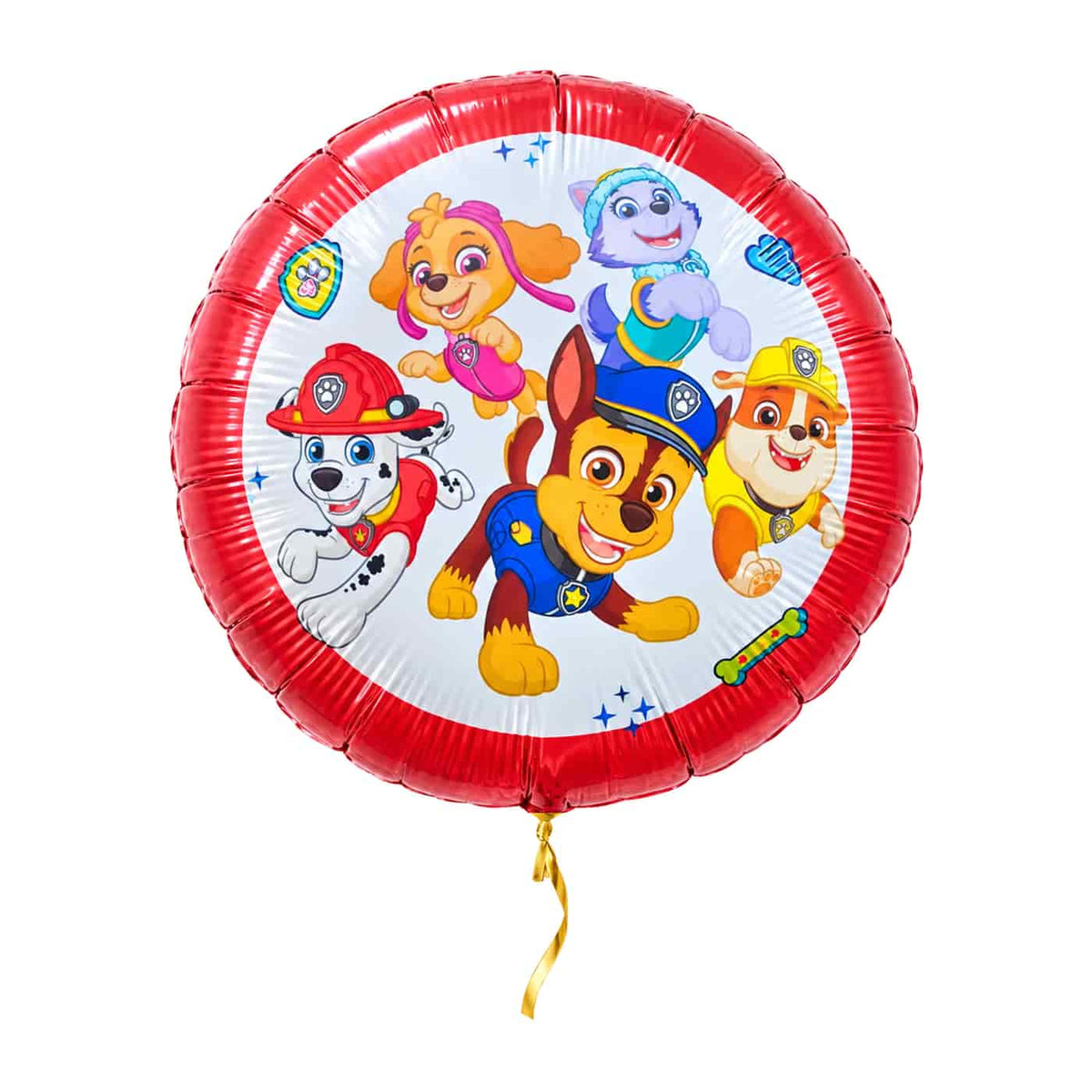 Paw Patrol Rescue Heroes Ballon – met helium gevuld, met gouden lint