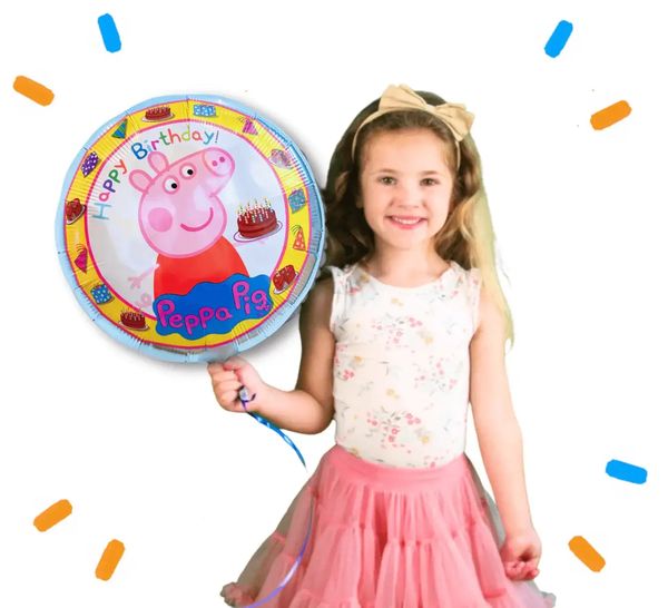 Peppa Pig Happy Birthday Helium Ballon - Gevuld Met Helium - 46 cm - Ballonnenshop.nl