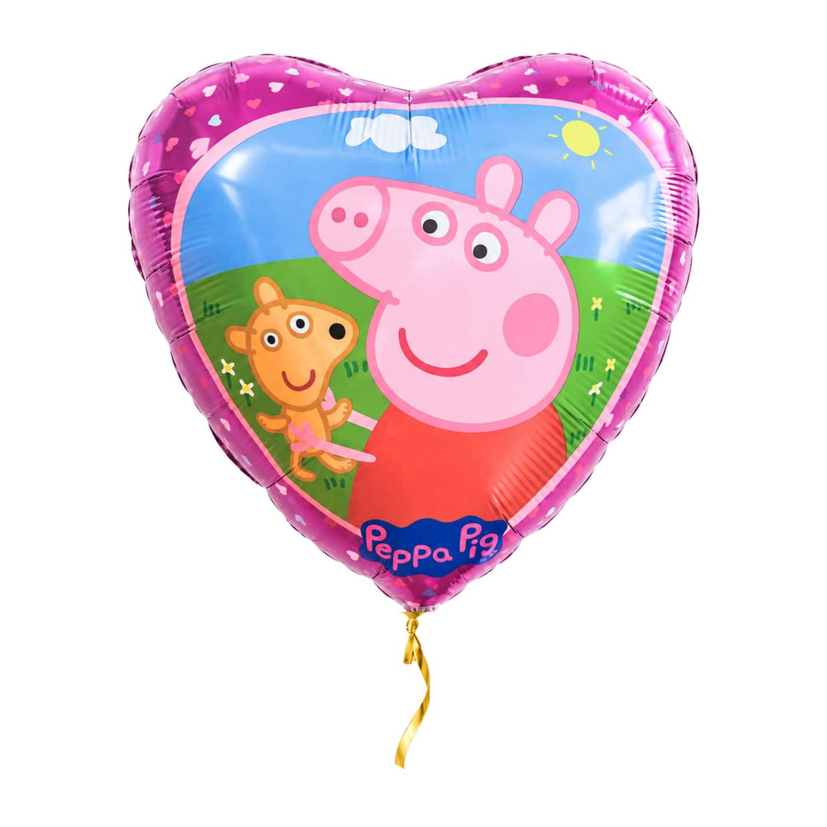Peppa Pig Met Knuffel Ballon – met helium gevuld, met gouden lint