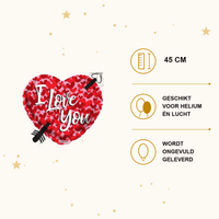 Pijl Door Hart I Love You Hart Ballon - 45 cm - Ballonnenshop.nl