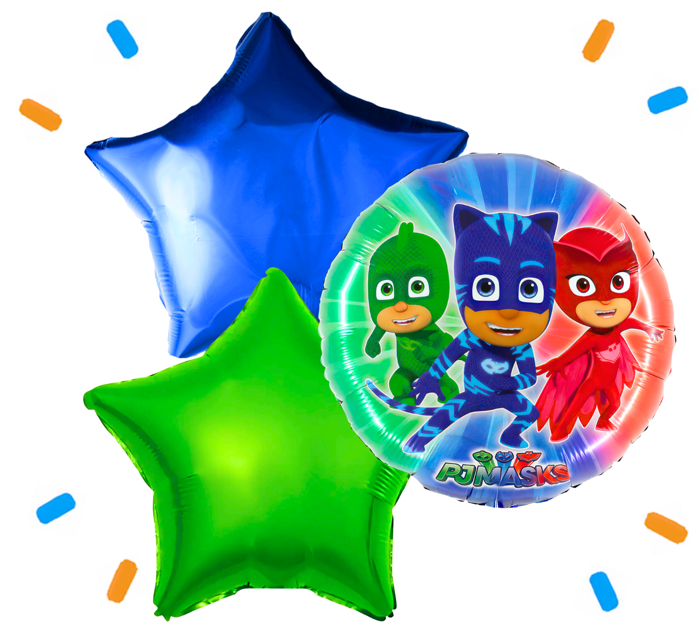 PJ Masks Gekko, Owlette & Catboy Trosje - Gevuld Met Helium - 46 cm