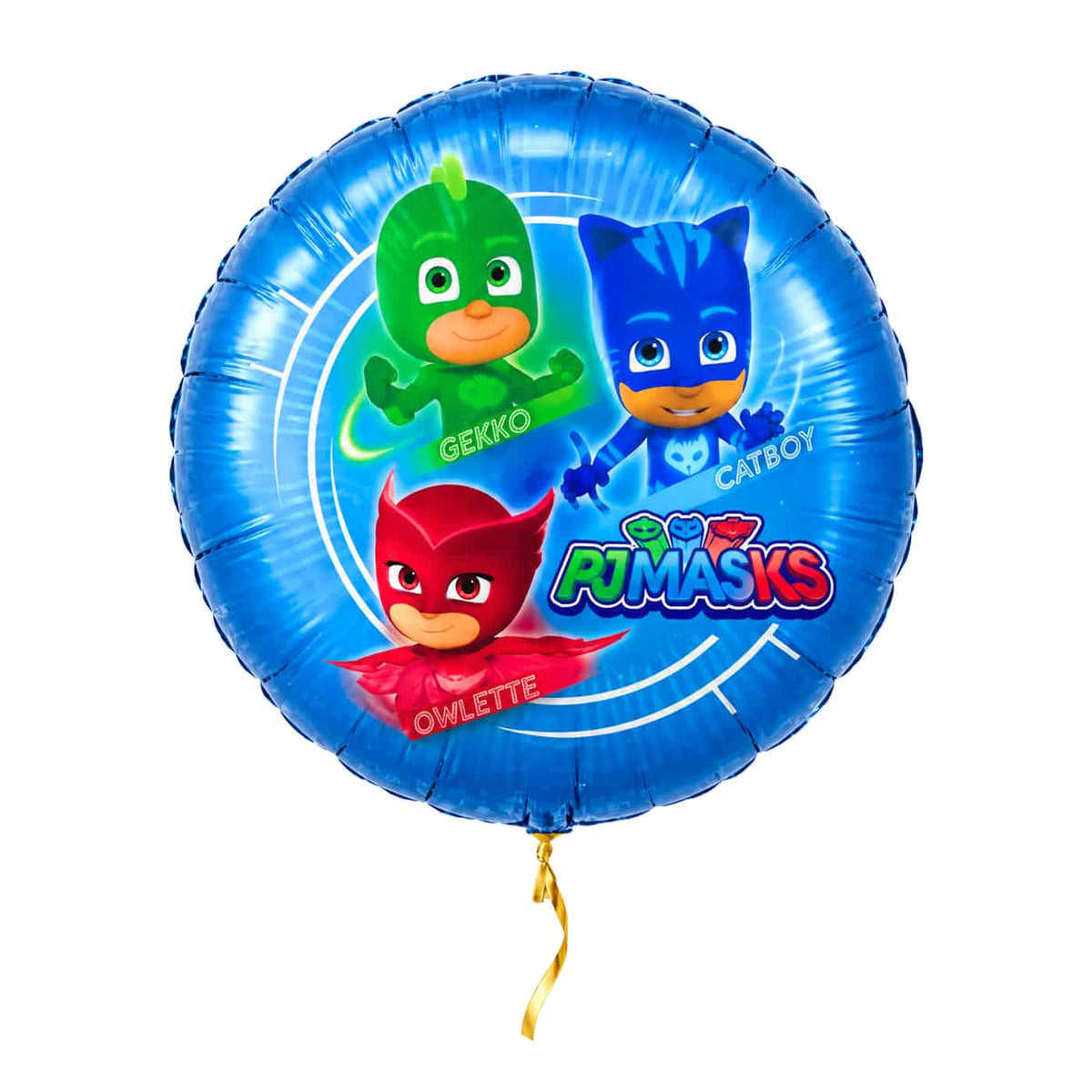 PJ Masks Gekko, Owlette & Catboy – met helium gevuld, met gouden lint