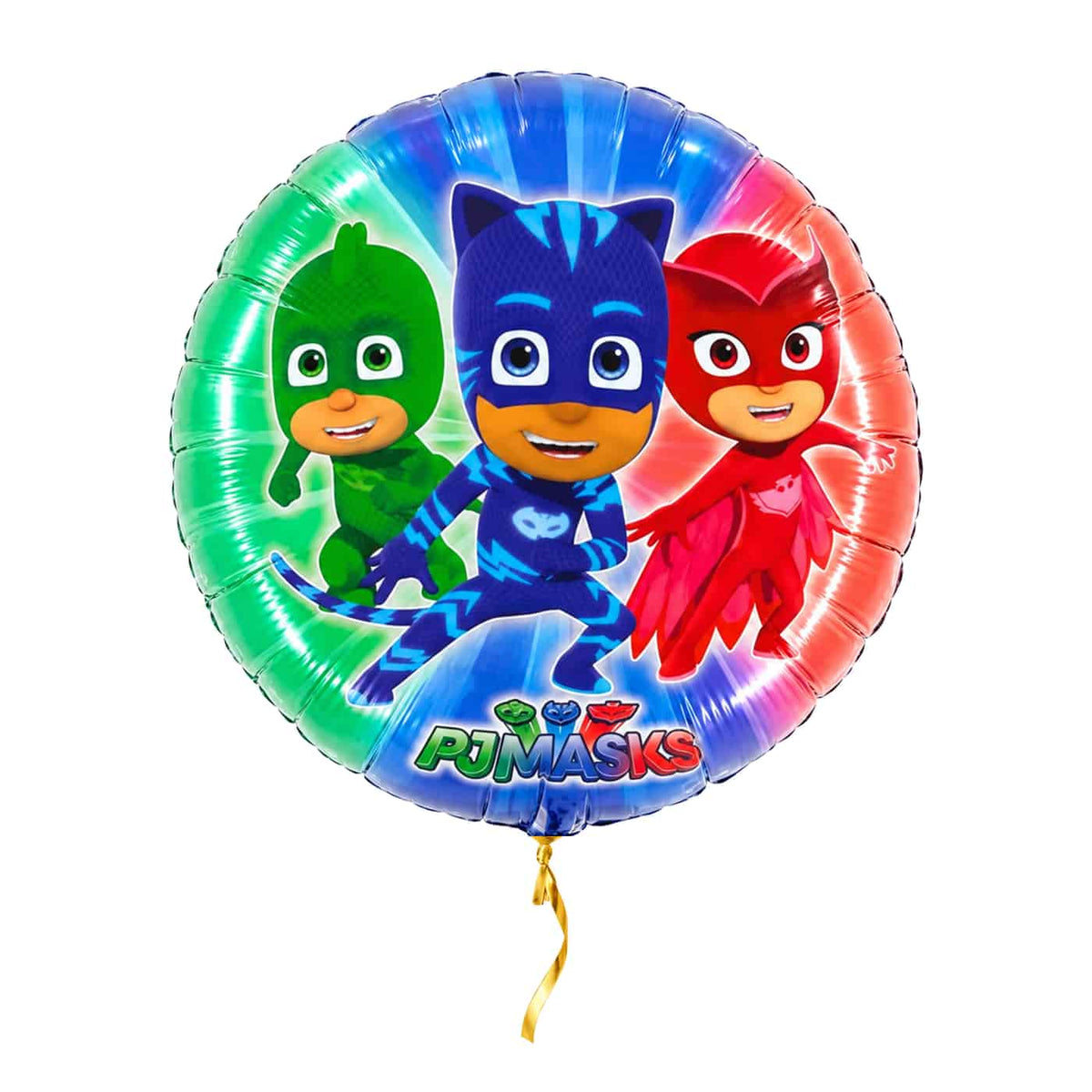 PJ Masks Helium Ballon – met helium gevuld, met gouden lint