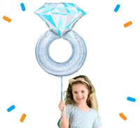 Platinum Zilveren Ring Helium Ballon - Gevuld Met Helium - 79 cm - Ballonnenshop.nl