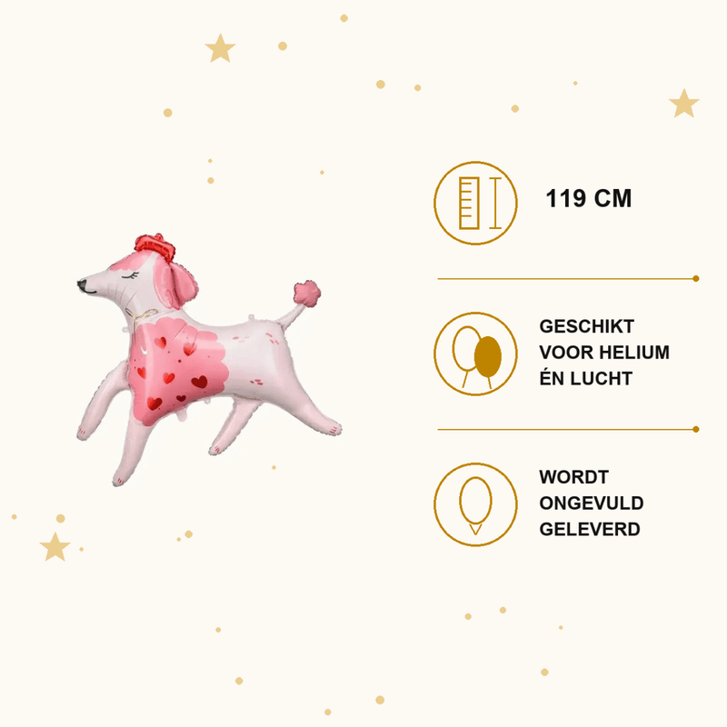Poedel Folie Ballon - 119 cm - Ballonnenshop.nl