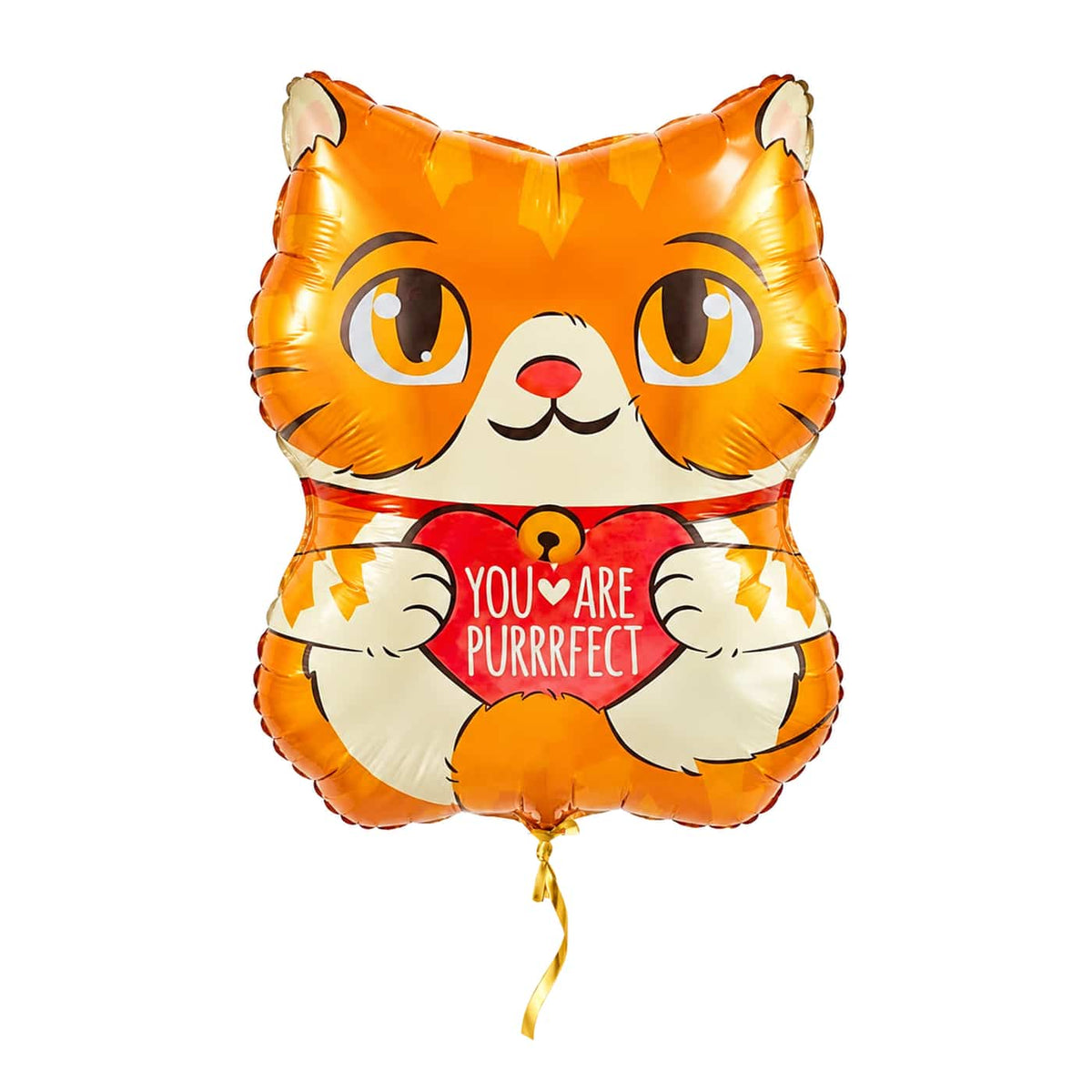 Poes You are Purrrfect Ballon – met helium gevuld, met gouden lint