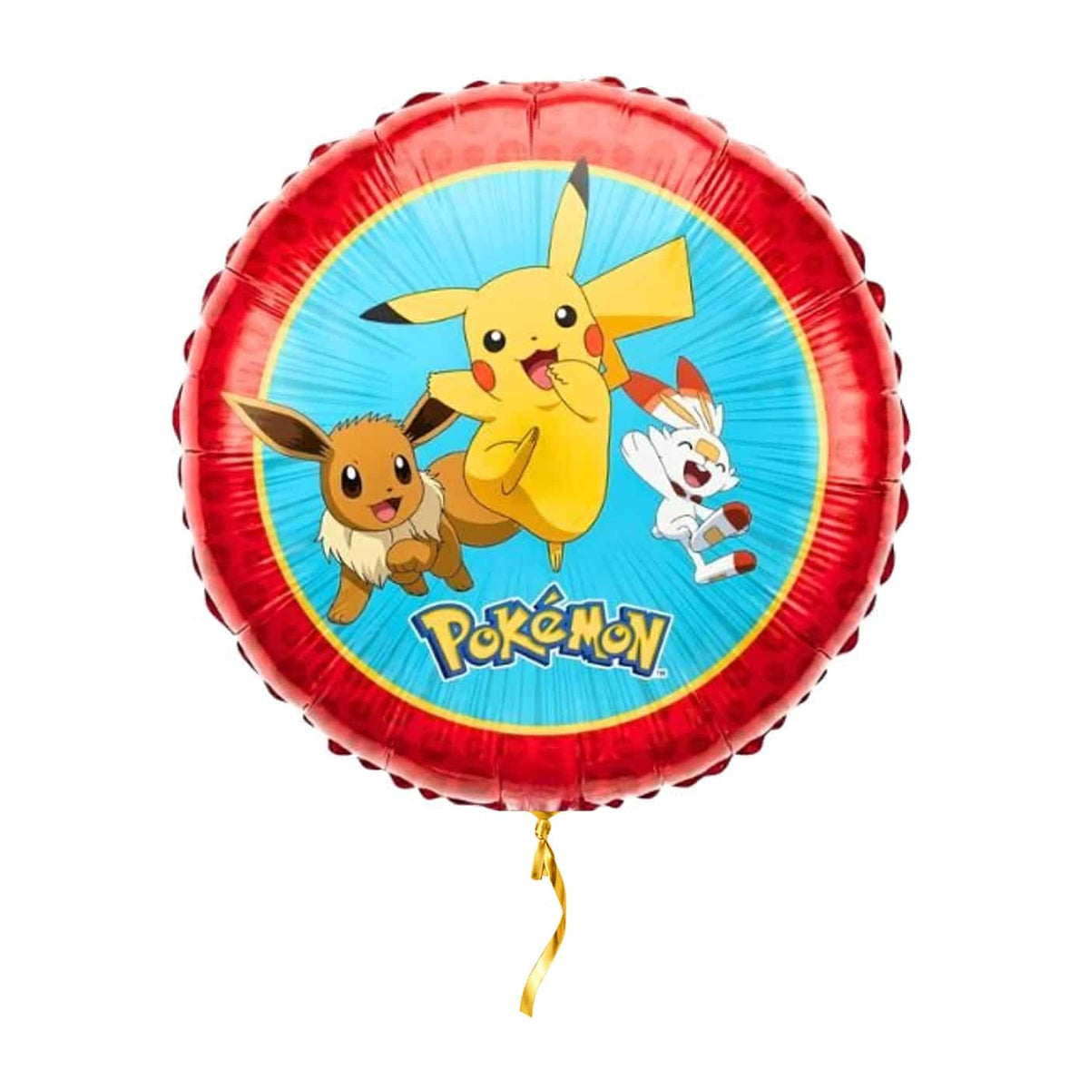 Pokémon Helium Ballon – met helium gevuld, met gouden lint