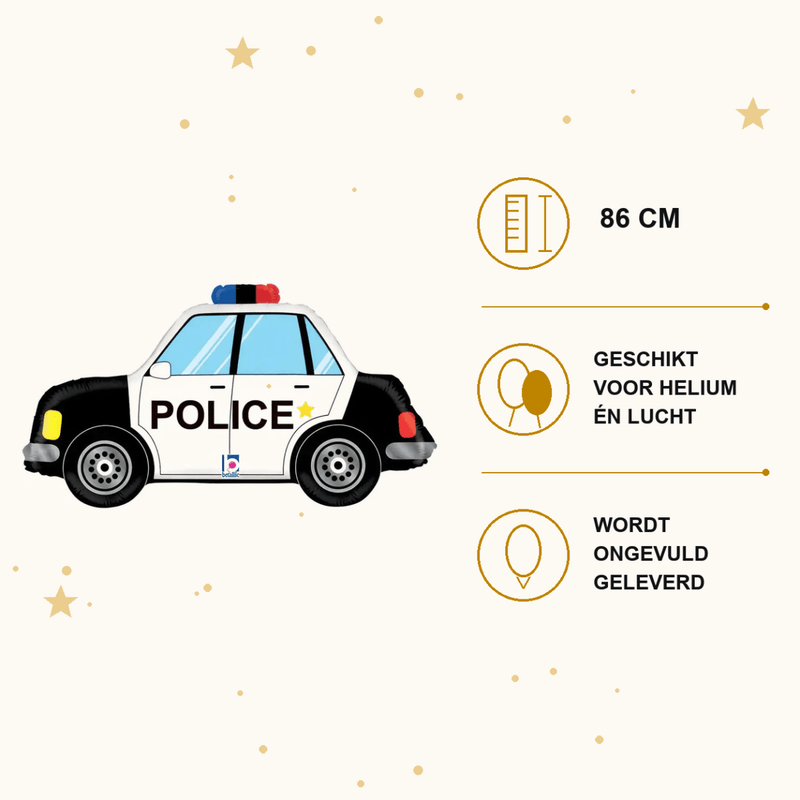 Politieauto Folie Ballon - 86 cm - Ballonnenshop.nl