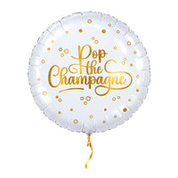 Pop The Champagne Helium Ballon – met helium gevuld, met gouden lint