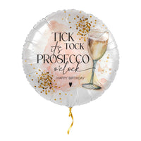 Prosecco Verjaardag Helium Ballon met helium en gouden lint