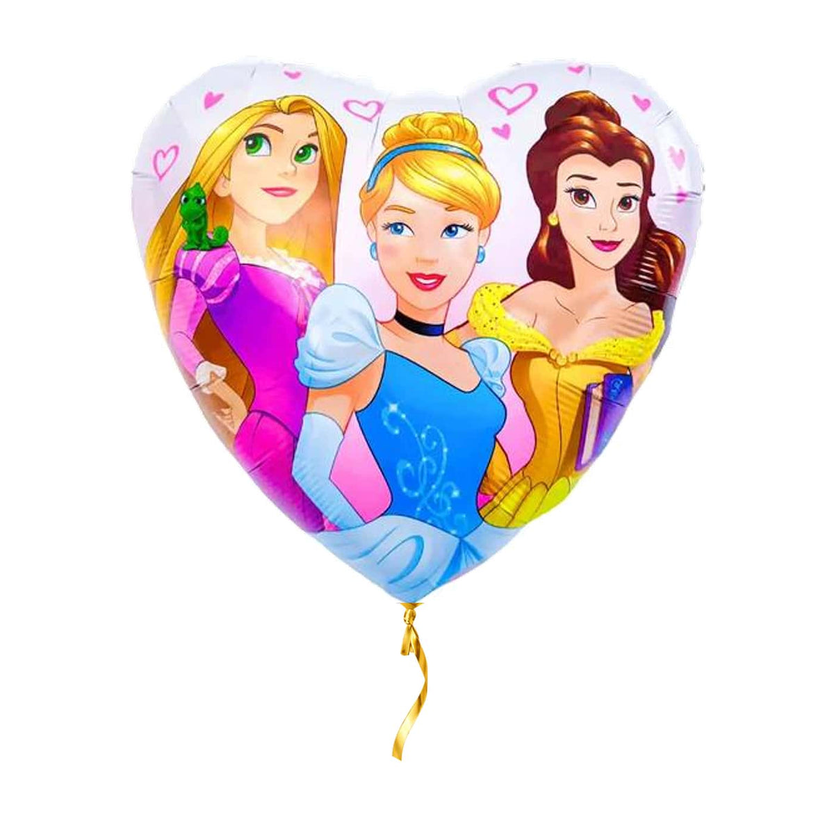 Rapunzel, Assepoester & Belle – met helium gevuld, met gouden lint