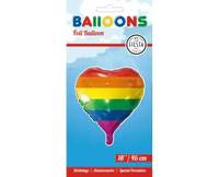 Regenboog Hart Ballon - 45 cm - Ballonnenshop.nl