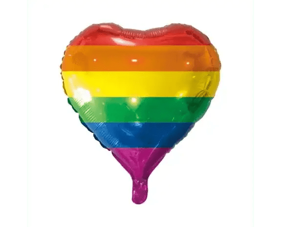 Regenboog Hart Ballon - 45 cm - Ballonnenshop.nl