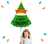 Rendier In Kerstboom Helium Ballon - Gevuld Met Helium - 58 cm - Ballonnenshop.nl