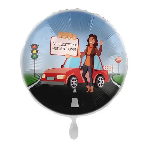 Rijbewijs Folie Ballon Vrouw - 43 cm - Ballonnenshop.nl