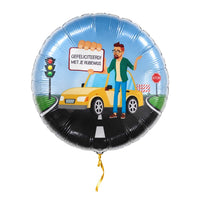Rijbewijs Helium Ballon Man met helium en gouden lint
