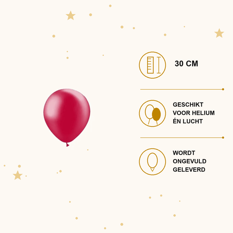 Rode Ballonnen Metallic 10 Stuks 30 cm - Ballonnenshop.nl
