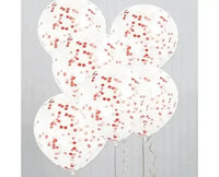 Rode Confetti Ballonnen - 6 stuks - 30,5 cm - Ballonnenshop.nl