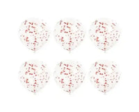 Rode Confetti Ballonnen - 6 stuks - 30,5 cm - Ballonnenshop.nl