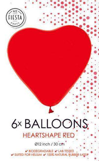 Rode Hartjes Ballonnen - 6 stuks - 30 cm - Ballonnenshop.nl