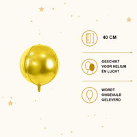 Ronde Folie Ballon Goud 40 cm - Ballonnenshop.nl