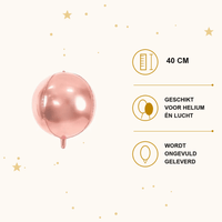 Ronde Folie Ballon Rose Goud 40 cm - Ballonnenshop.nl