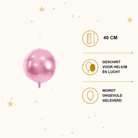 Ronde Folie Ballon Roze 40 cm - Ballonnenshop.nl
