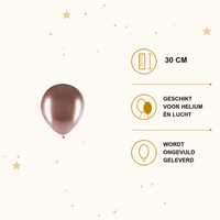 Rose Gouden Ballonnen Chroom 10 Stuks 30 cm - Ballonnenshop.nl