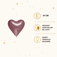 Rose Gouden Hartjes Ballonnen - 20 stuks - 30 cm - Ballonnenshop.nl