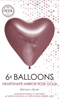 Rose Gouden Hartjes Ballonnen - 6 stuks - 30 cm - Ballonnenshop.nl