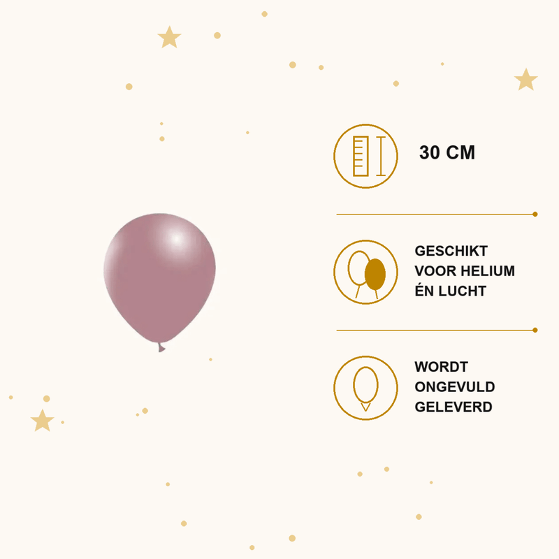 Roze Ballonnen Vintage 10 Stuks 30 cm - Ballonnenshop.nl