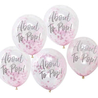 Roze Confetti Ballonnen - About To Pop - 5 stuks - 30 cm - Ballonnenshop.nl