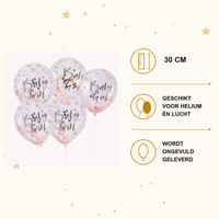 Roze Confetti Ballonnen Baby Girl - 5 stuks - 30 cm - Ballonnenshop.nl