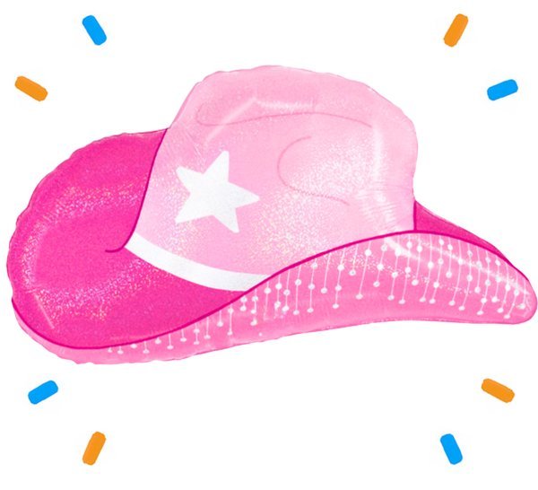 Roze Cowboyhoed Helium Ballon - Gevuld Met Helium - 76 cm - Ballonnenshop.nl