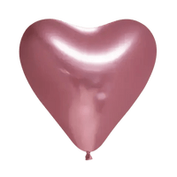 Roze Hartjes Ballonnen Chroom - 6 stuks - 30 cm - Ballonnenshop.nl