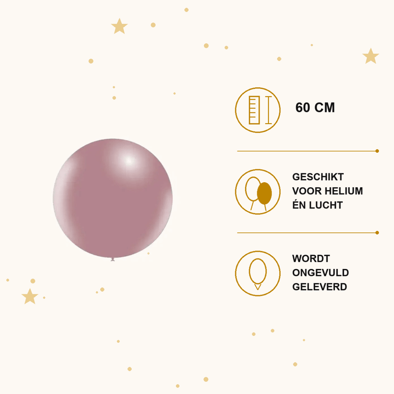 Roze Mega Ballon Vintage 60 cm - Ballonnenshop.nl