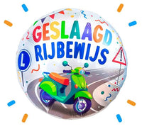 Scooter Rijbewijs Geslaagd Helium Ballon - Gevuld Met Helium - 46 cm - Ballonnenshop.nl