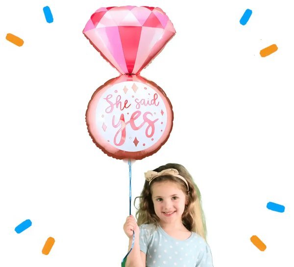 She Said Yes Helium Ballon - Gevuld Met Helium - 72 cm - Ballonnenshop.nl