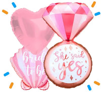She Said Yes Trosje Helium Ballonnen - Gevuld Met Helium - 72 cm - Ballonnenshop.nl
