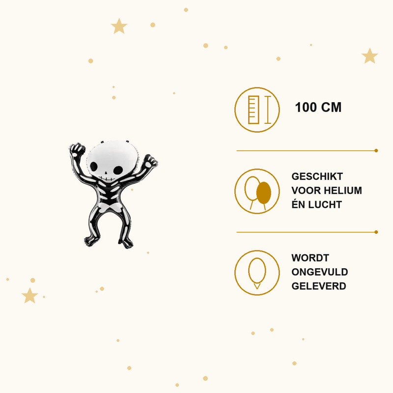 Skelet Folie Ballon 100 cm - Ballonnenshop.nl
