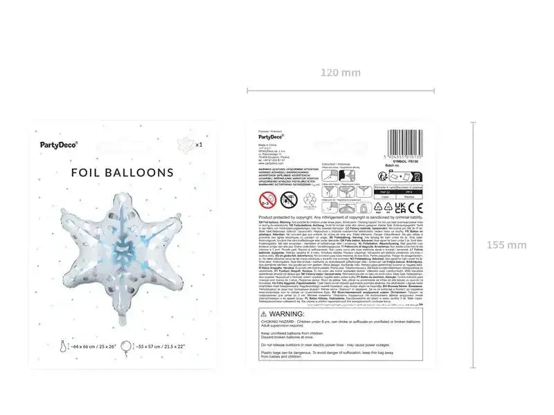 Sneeuwvlok Folie Ballon 66 cm - Ballonnenshop.nl