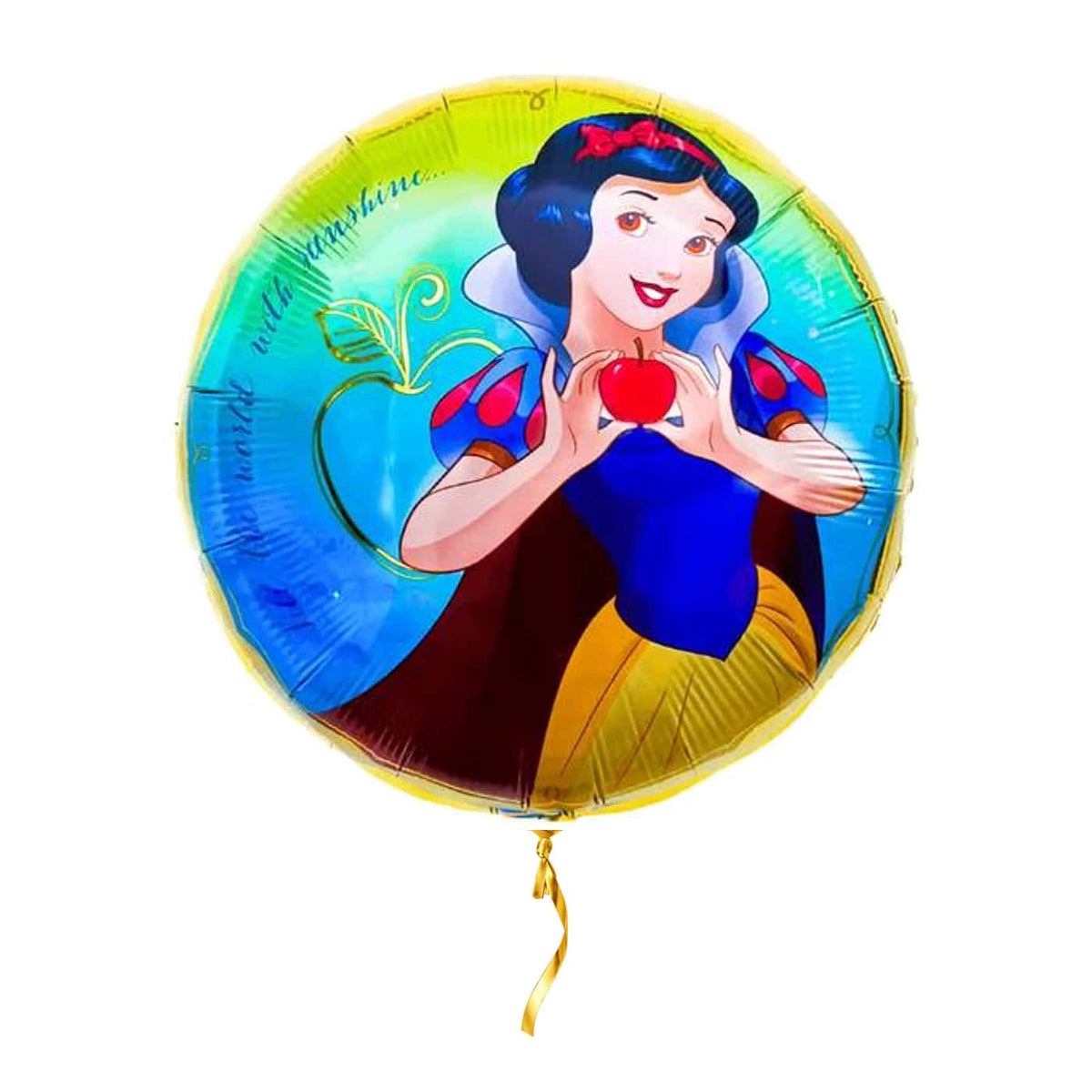Sneeuwwitje Disney Prinses Ballon – met helium gevuld, met gouden lint