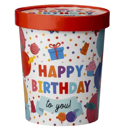 Snoeppot Happy Birthday - 250 Gram Snoep - Ballonnenshop.nl