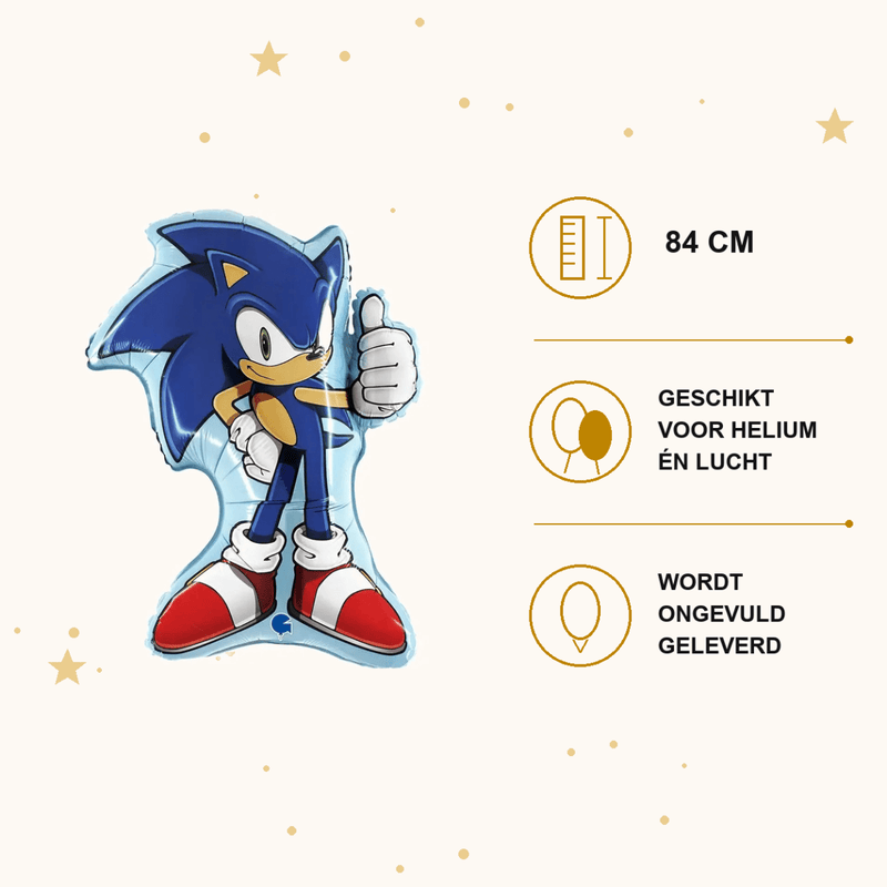 Sonic Folie Ballon - 84 cm - Ballonnenshop.nl